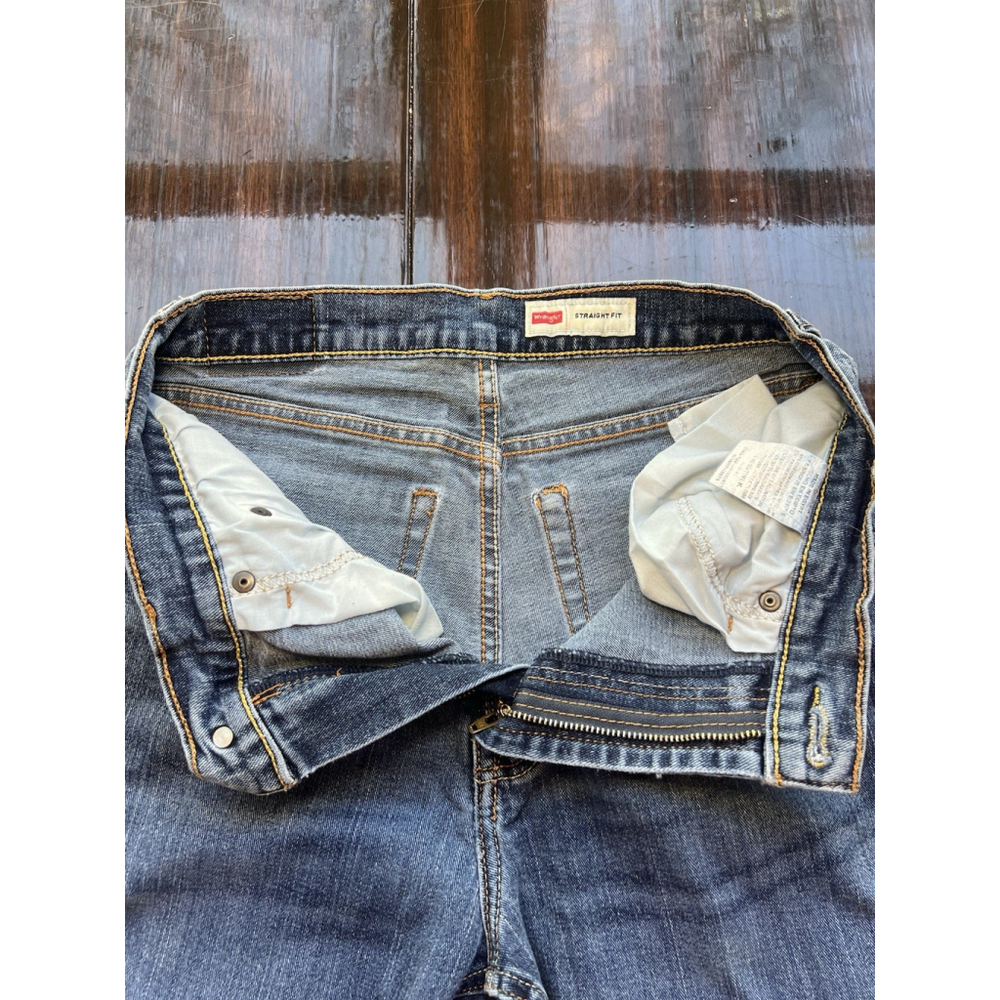 Wrangler Men's Blue Jeans Denim Straight Fit 30x30 Medium Wash Cowboy Ranchers - Picture 14 of 16
